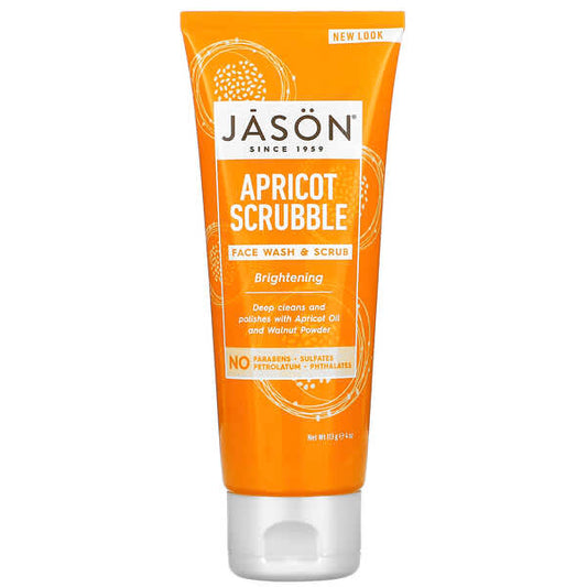 Jason Natural, Brightening Apricot Scrubble, Facial Wash & Scrub - 4 oz