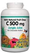 Natural Factors Vitamin C Jungle Juice 500 mg 180 chewable wafers