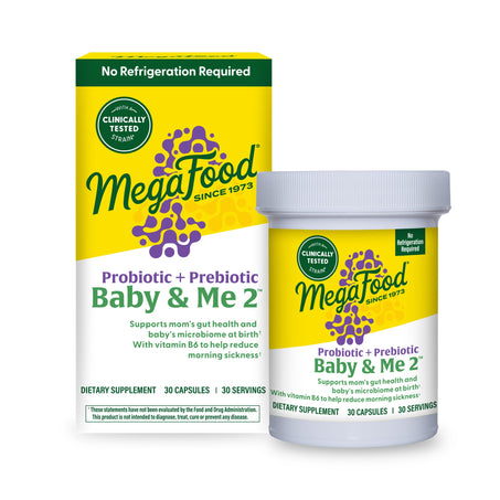 Baby & Me 2 Prenatal Probiotic + Prebiotic - Shelf Stable - Clinically Tested Strain