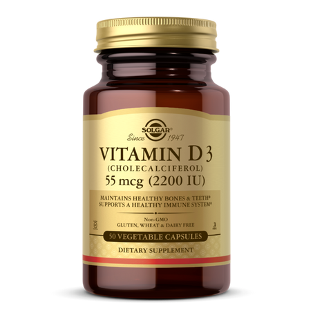 Vitamin D3 (Cholecalciferol) 55 mcg (2200 IU) Vegetable Capsules