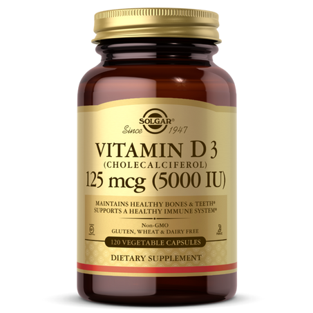 Vitamin D3 (Cholecalciferol) 125 mcg (5,000 IU) Vegetable Capsules