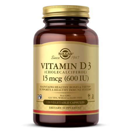 Vitamin D3 (Cholecalciferol) 15 mcg (600 IU) Vegetable Capsules