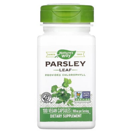 Nature's Way Premium Herbal Parsley Leaf Provides Chlorophyll, 100 Vegan Capsules